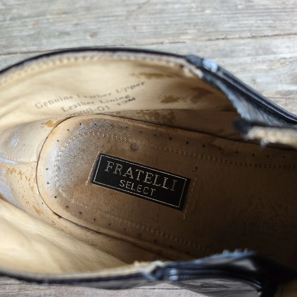 Fratelli Select Black Crinkled Leather Contemporary Chukka Boot Size 13